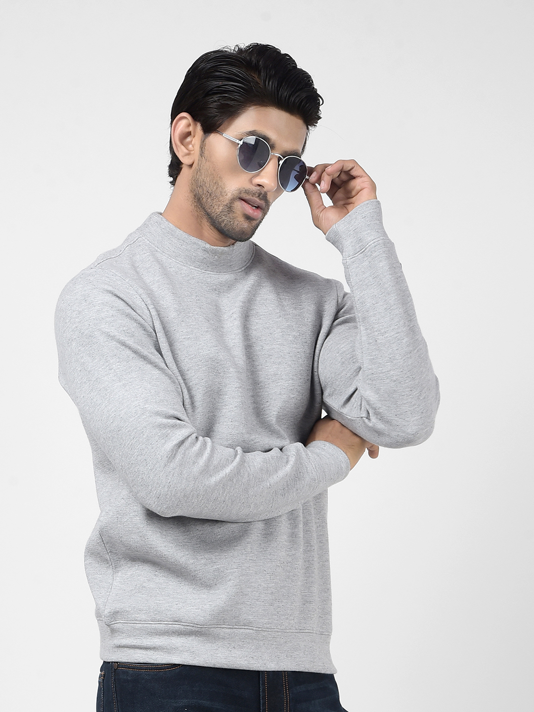 Numero Uno Men Solid Grey Sweat Shirt